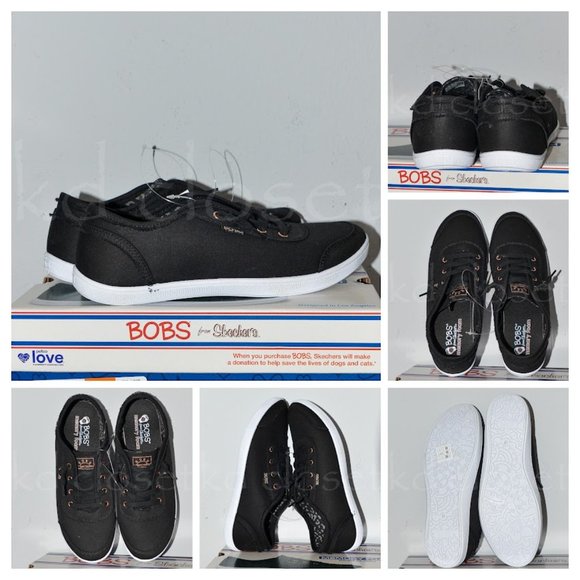 Skechers Women's BOBS B Cute Sneaker BLACK - Picture 1 of 8